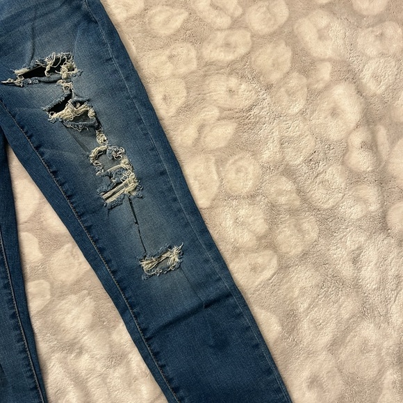 American Eagle Super Stretch Hi Rise Jegging Jeans Distressed Size 6 - Picture 6 of 14